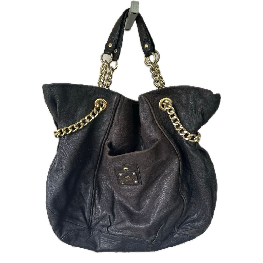 Juicy Couture Vintage Duchess Brogue Genuine Leather Link Chain Shoulder Bag